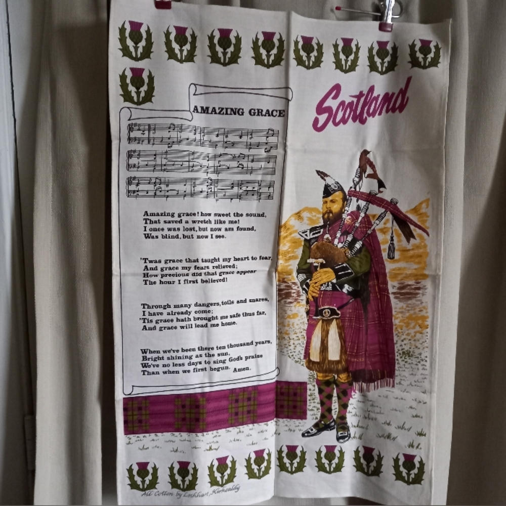 Vintage tea towel Scottish Linen by Lockhart Kirkcaldy